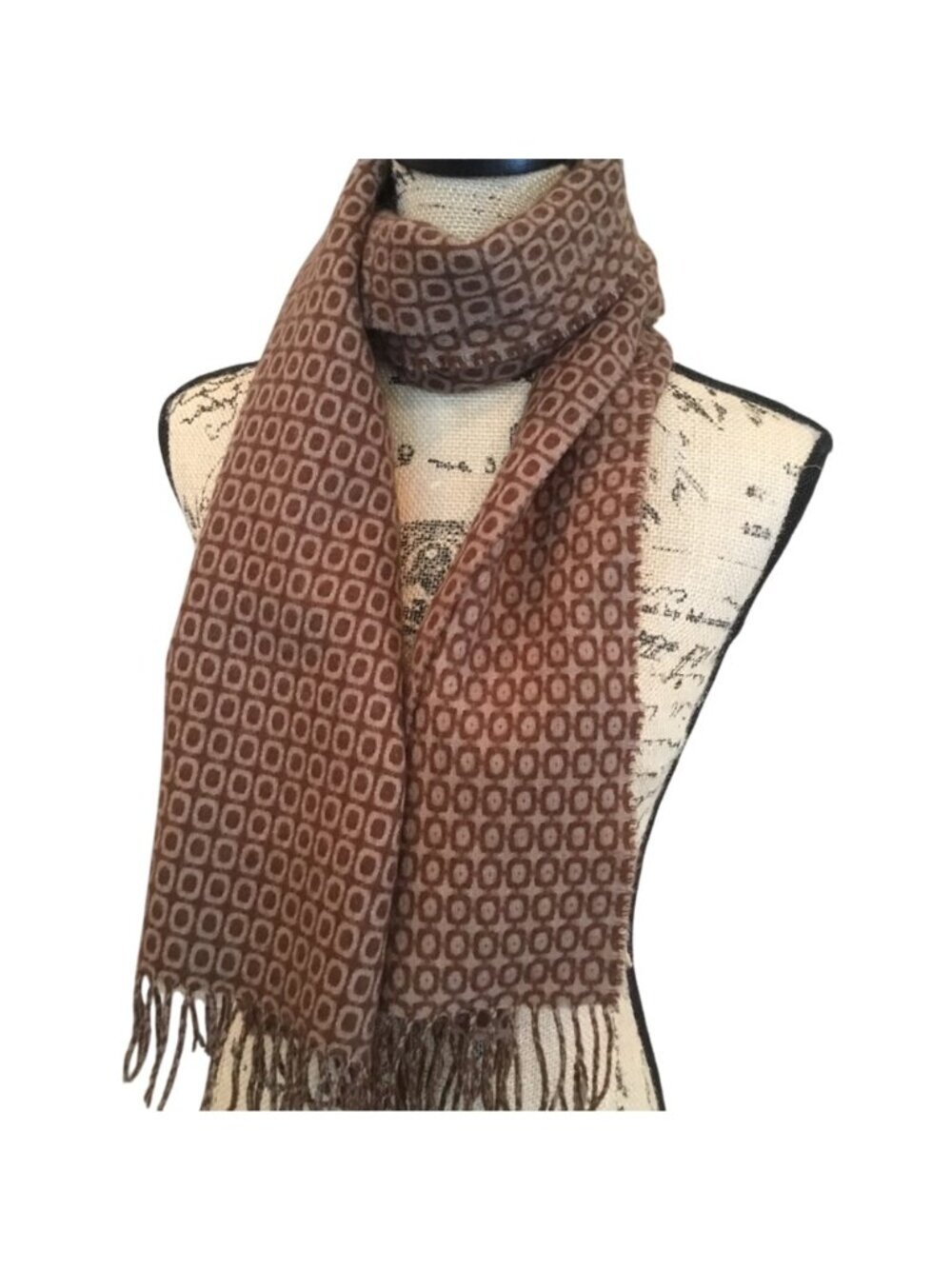 Cashmere Scarf Made in Scotland Brown and Tan